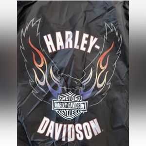 Harley Davidson Black Motorcycle Riding Gear Weatherproof Jacket Sz 3XL Flames